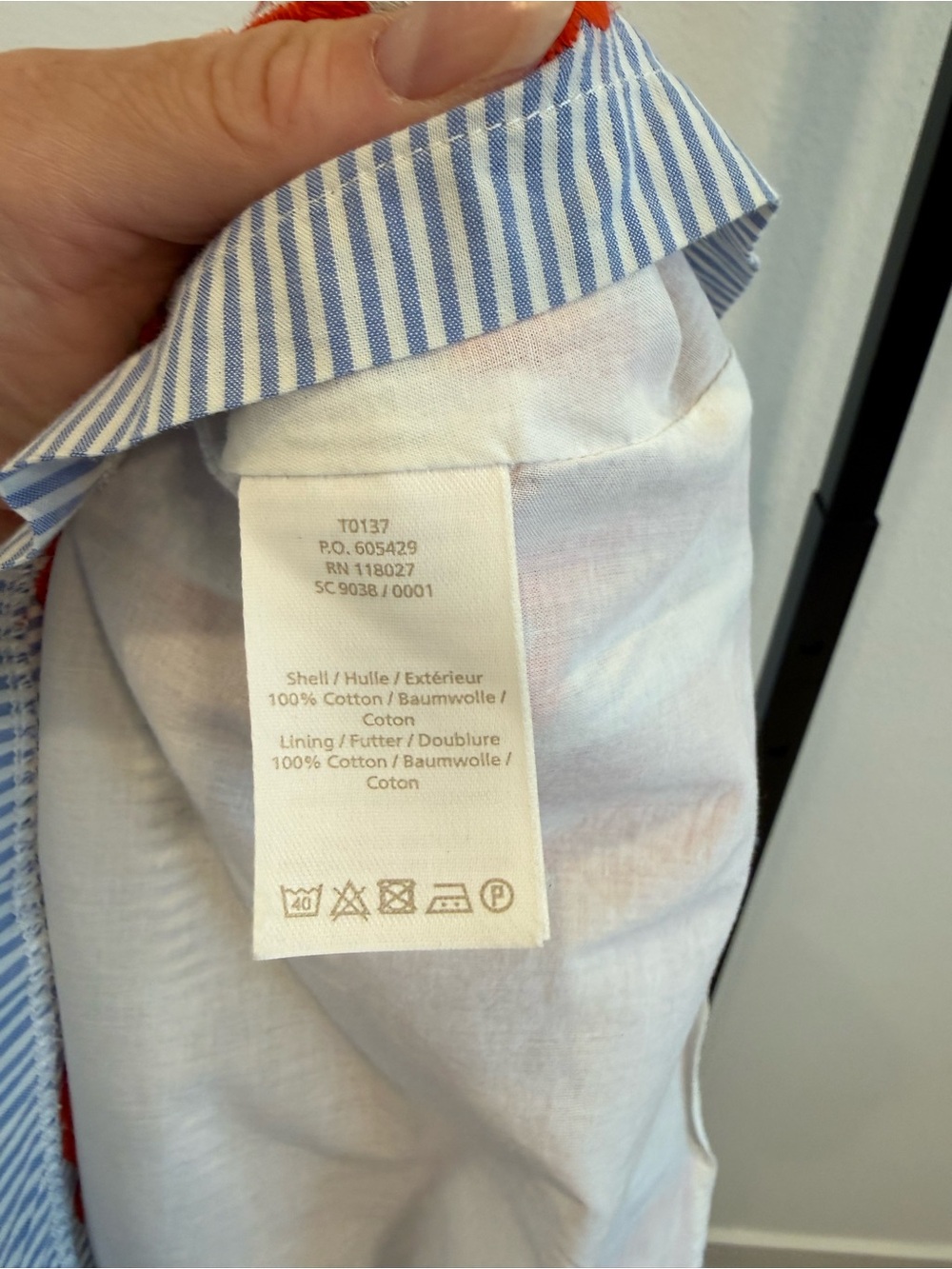 Boden Haidee Embroidered Cotton Light Blue  Striped A-Line Skirt Preppy Feminine - Picture 6 of 6